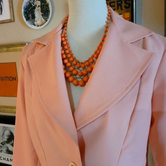 Vintage‎ - Sunshine Alley Peach Dagger Collar Blazer - Picture 2 of 7